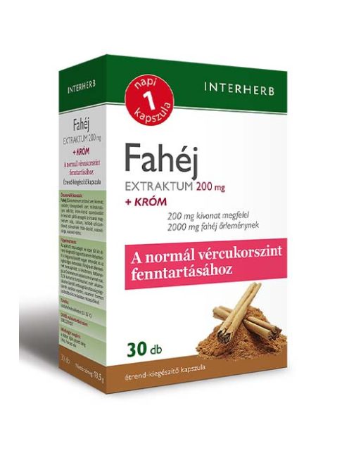 INTERHERB NAPI1 Fahéj Extraktum 200 mg +króm 30db