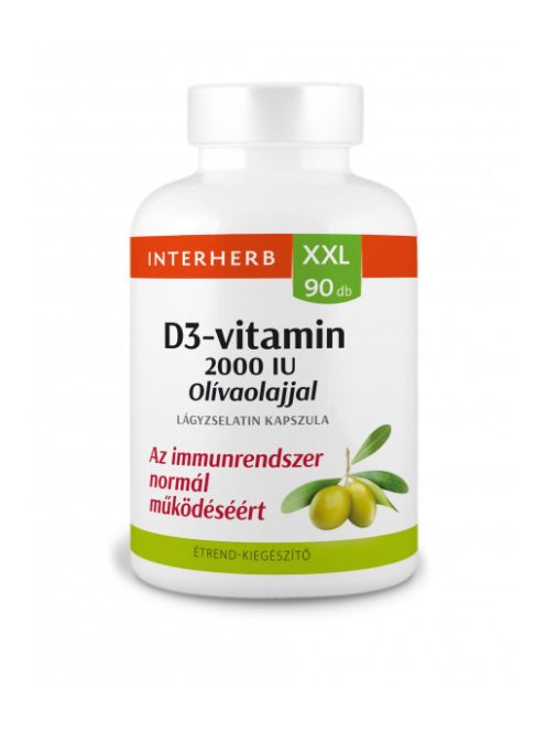 INTERHERB XXL 90 db D3-vitamin 50 µg (2000 IU) lágyzselatin kapszula