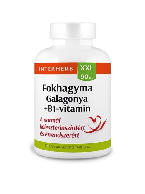 INTERHERB XXL Fokhagyma & Galagonya +B1-vitamin tabletta 90 db
