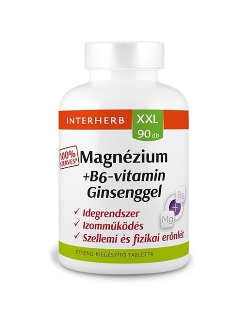 INTERHERB XXL Magnézium + B6-vitamin ginzenggel 90 db