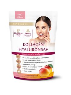   INTERHERB Kollagén & Hyaluronsav italpor Mangó-Puncs ízű 403 g 31 adag