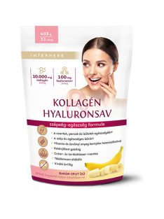   INTERHERB Kollagén & Hyaluronsav italpor Banán-Split ízű 403 g 31 adag