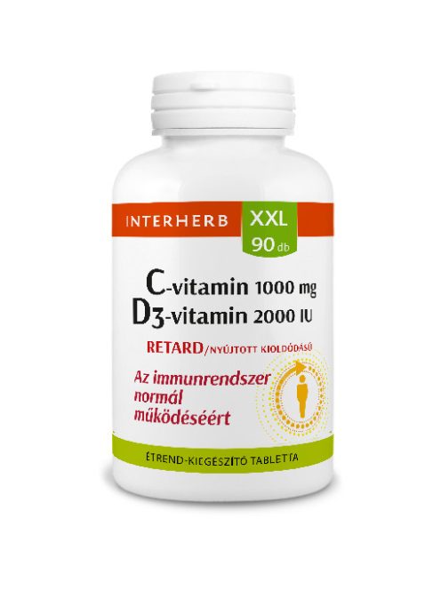 INTERHERB XXL 90 db C-vitamin1000 mg + D3-vitamin 2000IU RETARD tabletta