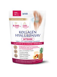   INTERHERB Kollagén & Hyaluronsav italpor INTENSE ananász-őszibarack ízű 300 g 25 adag