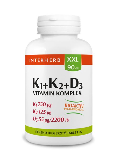 INTERHERB XXL 90 db K1+K2+D3 Vitamin komplex tabletta