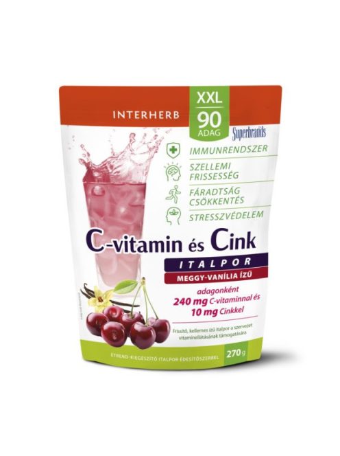 INTERHERB XXL 90 adag C-vitamin+Cink meggy-vanília ízű italpor 270g