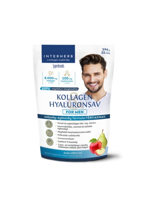 INTERHERB Kollagén & Hyaluronsav italpor FOR MEN Alma-Körte ízű 396g/33 adag