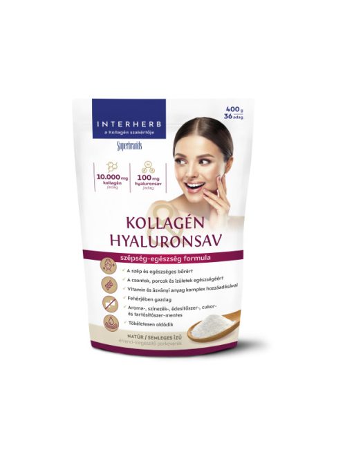 INTERHERB Kollagén & Hyaluronsav italpor Natúr 400g/36 adag